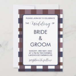 バッファローカラフルプレイドカントリーランバージャッ結婚ク 招待状