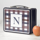 バッファローカラフルプレイドモノグラム メタルランチボックス (インサイチュ)