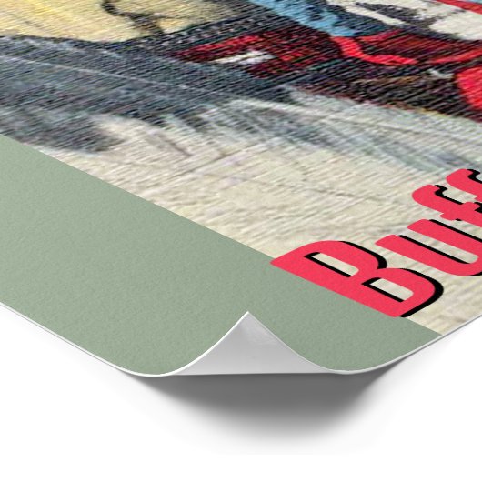 バッファローカーフ先住民アメリカン ポスター (角)