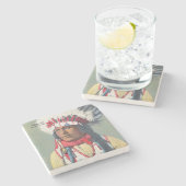 バッファローカーフ ストーンコースター (横)