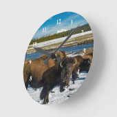 バッファロークリスマス ラウンド壁時計 (傾斜)