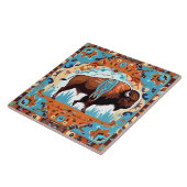 バッファローサウスウェストサウスウエストブラウンティール(緑がかった色)ブルー タイル (側面)