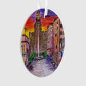 バッファローシティホールハンドドロー絵を描ド手 オーナメント (正面)