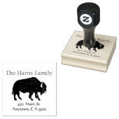 バッファローシルエットパーソナライズされた ラバースタンプ (押印)