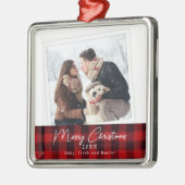 バッファローシンプルプレイドオーナメント メタルオーナメント (左)