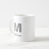 🖤バッファローシンプルプレイドモノグラム コーヒーマグカップ (正面左)