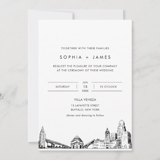 バッファロースカイライン結婚式招待状と写真 招待状 (正面)