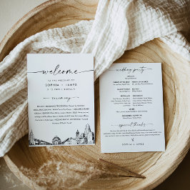 バッファロースカイライン結婚式 プログラム5x7フラットカード 招待状