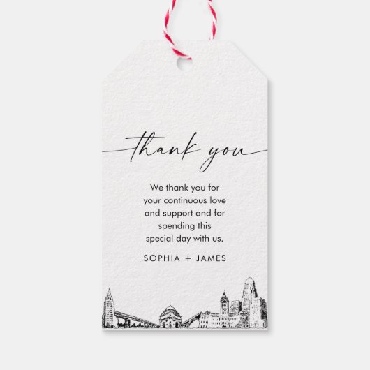 バッファロースカイラ結婚インの感謝メッセージカード ギフトタグ (裏面)