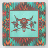 バッファロースカルアンドアローズストーンコースター ストーンコースター (正面)