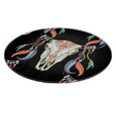 バッファロースカル：水彩黒背景。 カッティングボード (角)