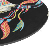 バッファロースカル：水彩黒背景。 カッティングボード (角)