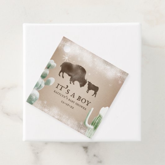 バッファロースノーデザートカボスボーイ赤ちゃんシャワー フェイバータグ (インサイチュ)