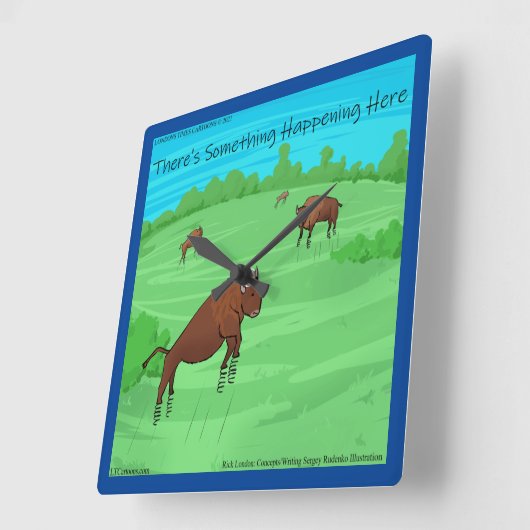 バッファロースプリングフィールドの価値のおもしろい漫画 スクエア壁時計 (傾斜)