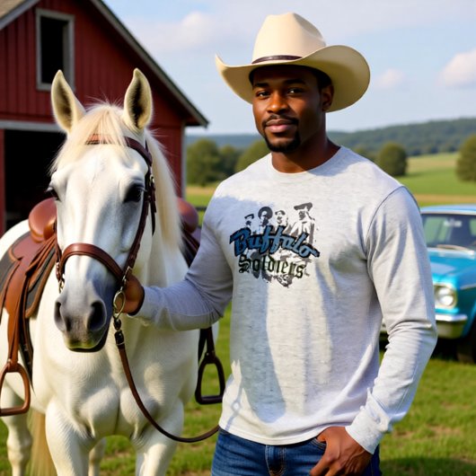 バッファローソルディーズTシャツデザインブルーグレー Tシャツ