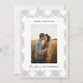 バッファロータータンチェックモダンナチュラル1フォトクリスマスホ シーズンカード (正面)