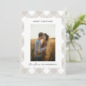 バッファロータータンチェックモダンナチュラル1フォトクリスマスホ シーズンカード (スタンド正面)