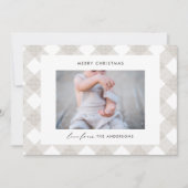 バッファロータータンチェックモダンナチュラル1写真クリスマス シーズンカード (正面)