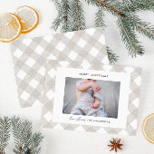 バッファロータータンチェックモダンナチュラル1写真クリスマス シーズンカード