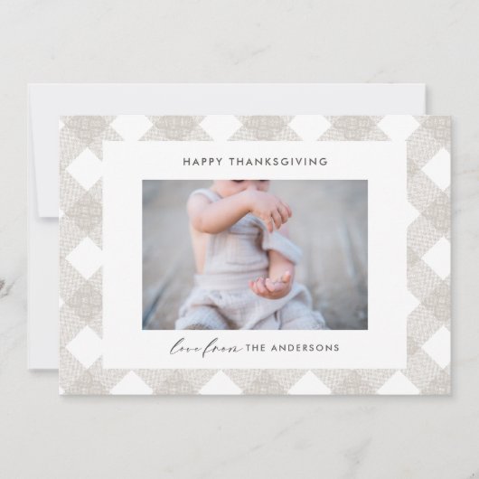 バッファロータータンチェックモダンナチュラル1写真感謝祭 シーズンカード (正面)