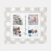 バッファロータータンチェックモダンナチュラル4写真クリスマス フリースブランケット (正面(横))