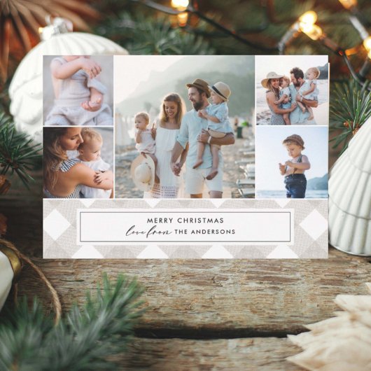 バッファロータータンチェックモダンナチュラル5写真クリスマス シーズンカード