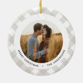 バッファロータータンチェックモダン自然写真クリスマス セラミックオーナメント (裏面)