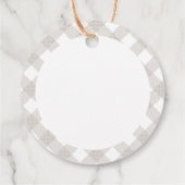 バッファロータータンチェックモダン自然写真クリスマス フェイバータグ (裏面)