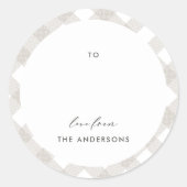 バッファロータータンチェックモダン自然写真クリスマス ラウンドシール (正面)