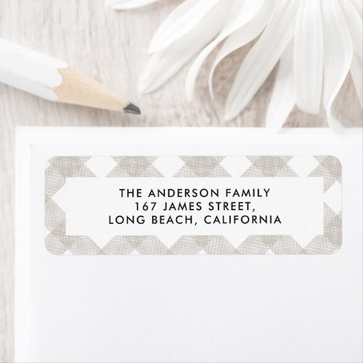 バッファロータータンチェックモダン自然写真クリスマス ラベル (インサイチュ)