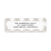 バッファロータータンチェックモダン自然写真クリスマス ラベル (正面)