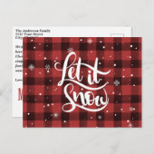 バッファローチェックそれを雪はがき ポストカード (正面/裏面)