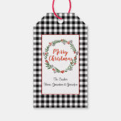 バッファローチェックのクリスマスギフトタグ ギフトタグ (正面)