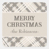 バッファローチェックのプレイドクリスマス スクエアシール (正面)