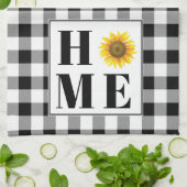 バッファローチェックひまわり"ホーム" キッチンタオル (折り畳み)