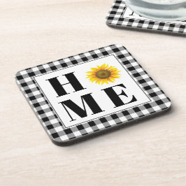 バッファローチェックひまわり"ホーム" コースター