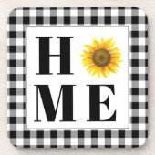 バッファローチェックひまわり"ホーム" コースター (正面)