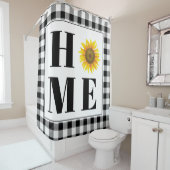 バッファローチェックひまわり"ホーム" シャワーカーテン (インサイチュ)