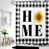 バッファローチェックひまわり"ホーム" シャワーカーテン