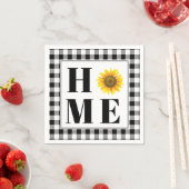 バッファローチェックひまわり"ホーム" スタンダードカクテルナプキン (インサイチュ)
