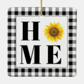 バッファローチェックひまわり"ホーム" セラミックオーナメント (裏面)