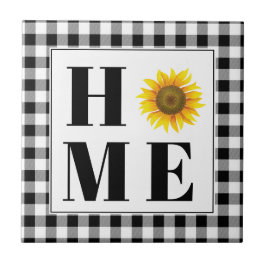バッファローチェックひまわり"ホーム" タイル