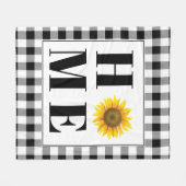 バッファローチェックひまわり"ホーム" フリースブランケット (正面(横))