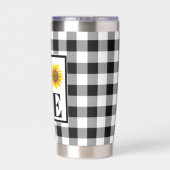 バッファローチェックひまわり"ホーム" 保温保冷タンブラー (背面)