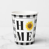 バッファローチェックひまわり"ホーム" 紙コップ (裏面)