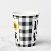 バッファローチェックひまわり"ホーム" 紙コップ (右)