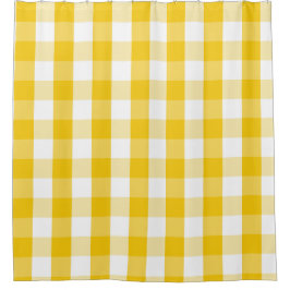 バッファローチェックイエローマスタードシャワーカーテン シャワーカーテン