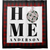 バッファローチェックオーナメント「ホームパーソナライズされた」 シャワーカーテン (正面)