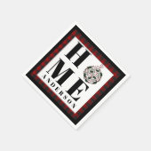 バッファローチェックオーナメント「ホームパーソナライズされた」 スタンダードカクテルナプキン (角)