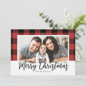 バッファローチェッククリスマスのフォトカード シーズンカード (スタンド正面)